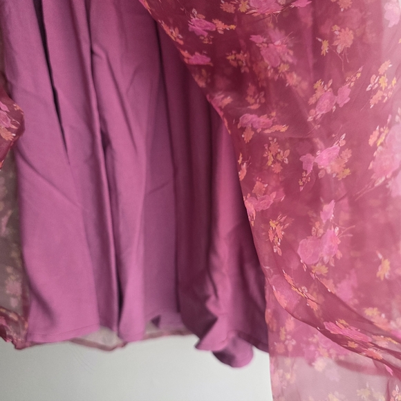 Altar'd State Floral Dress in Burgundy - Picture 8 of 9